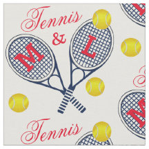 Paare Tennisschläger und Bälle Monogramm