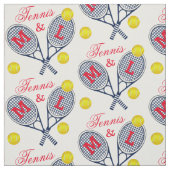 Paare Tennisschläger und Bälle Monogramm Stoff (Muster)