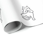 Paare und Posen: Feline Flow Yoga Cat Lover Design Geschenkpapier (Rolleneckpunkt)