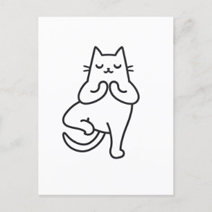 Paare und Posen: Feline Flow Yoga Cat Lover Design Postkarte