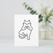 Paare und Posen: Feline Flow Yoga Cat Lover Design Postkarte (Stehend Vorderseite)