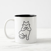 Paare und Posen: Feline Flow Yoga Cat Lover Design Zweifarbige Tasse (Links)
