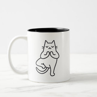 Paare und Posen: Feline Flow Yoga Cat Lover Design Zweifarbige Tasse