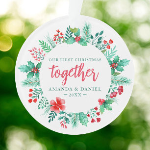 Paare unser erstes Weihnachtsfest zusammen Kranz Ornament