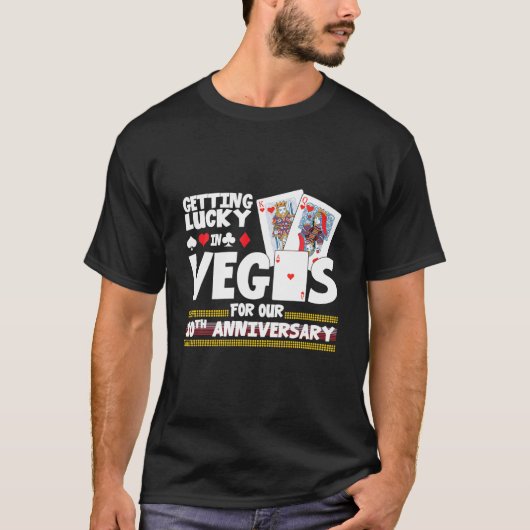 Paare Verheiratet 10 Jahre Vegas 10. Hochzeit Anni T-Shirt (Vorderseite)