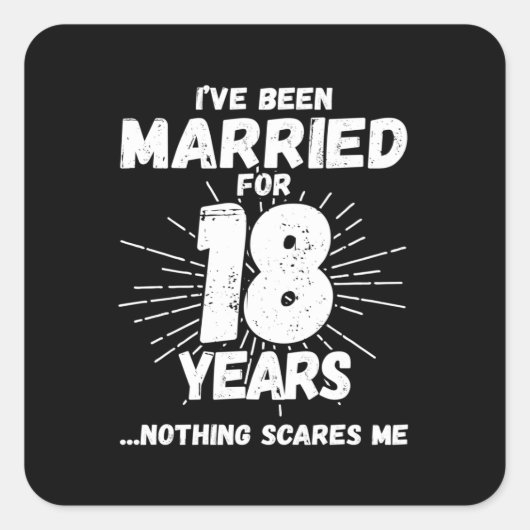 Paare Verheiratet 18 Jahre Witziger 18-jähriger Ge Quadratischer Aufkleber (Vorderseite)