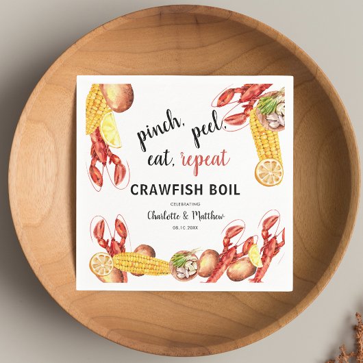 Paare Verlobung Crawfish Boil Paper Serviette