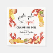 Paare Verlobung Crawfish Boil Paper Serviette (Vorderseite)