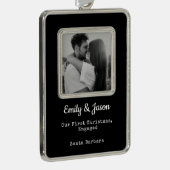 Paare Verlobung Custom Foto Gerahmte Ornamente Rahmen-Ornament Silber (Rechts)