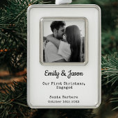 Paare Verlobung Custom Foto Gerahmte Ornamente Rahmen-Ornament Silber