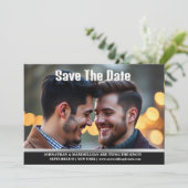 Paare Verlobung lgbtq Ankündigung Homosexuelle Män (Stehend Vorderseite)