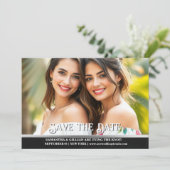 Paare Verlobung lgbtq Ankündigung lesbisch (Stehend Vorderseite)