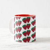 Paare von Erdbeeren Fruchtfrüchte Tasse (Vorderseite Links)