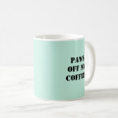 Paare von meinem Kaffee, schwarze Katze, Minzfarbe Kaffeetasse (VorderseiteRechts)