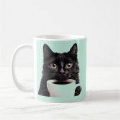 Paare von meinem Kaffee, schwarze Katze, Minzfarbe Kaffeetasse (Links)