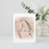 Paare von verklebten Parketten in blau Postkarte (Stehend Vorderseite)