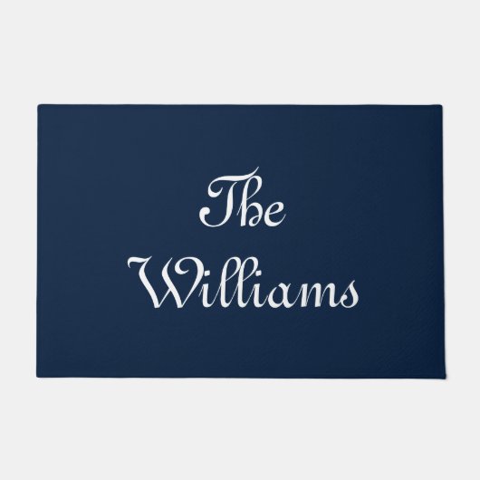 Paares Familienname navy blau anpassen Fußmatte (Vorderseite)