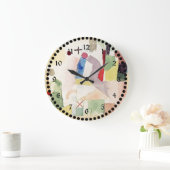 Paarfarbenes Wasser Rot, abstrakte Kunstwerke Große Wanduhr (Zuhause)