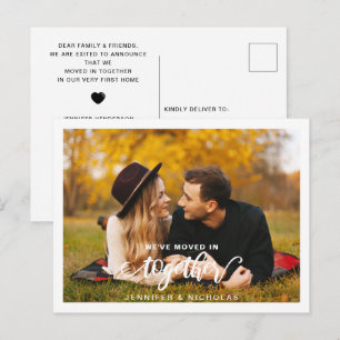Paarfoto-Haus-Umzugsankündigung Postkarte