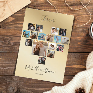 Paargeschenk Valentinstag Herz Foto-Collage Feiertagskarte