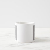 Paarinitialen oder anderer Text | Weiß & Grau Espressotasse (Vorderseite)