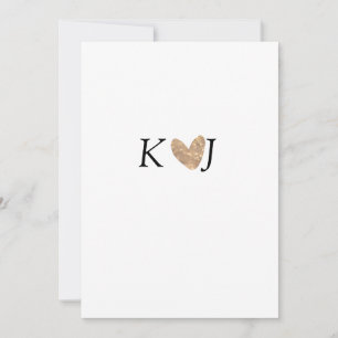 Paarname Buchstabe Hochzeit Gold Herz Glitter Feiertagskarte
