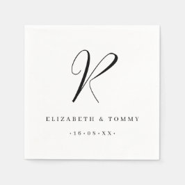 Paarname Nachname Monogramm Hochzeit Serviette