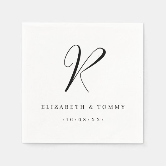 Paarname Nachname Monogramm Hochzeit Serviette (Vorderseite)