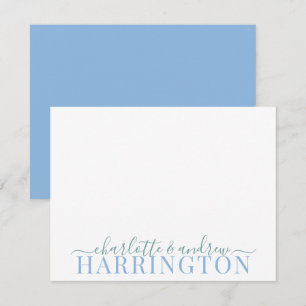 Paarname Wedding Monogram Pastellblau und grün Mitteilungskarte