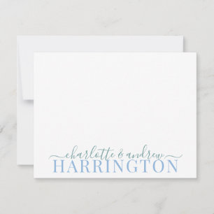 Paarname Wedding Monogram Pastellblau und grün Mitteilungskarte