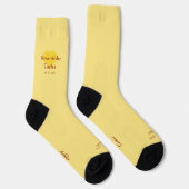 Paarnamen Hochzeitsdatum Minimal Gelb Socken (Rechts)