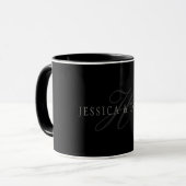 Paarnamen & Nachname Monogramm Tasse (Vorderseite Links)