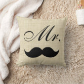 Paarpillow, Mr. w Black Mustache auf Pergament Kissen (Decke)