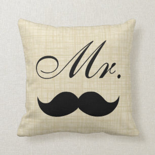 Paarpillow, Mr. w Black Mustache auf Pergament Kissen