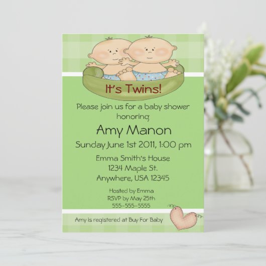 Paart Babyparty Einladung (Stehend Vorderseite)