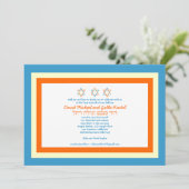 Paart Davidsstern Bar-Schläger Mitzvah Einladung (Stehend Vorderseite)