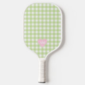 Paarungsinitialen für rosa und grüne Paare Pickleball Schläger (Rückseite)