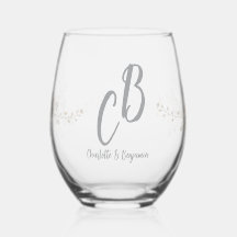 Paarvögel Monogramm Blumen Elegante Hochzeit