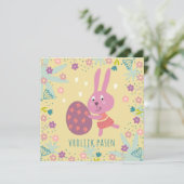 Paashaasje met chocolade ei karte (Stehend Vorderseite)