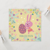 Paashaasje met chocolade ei karte (Vorderseite/Rückseite Beispiel)