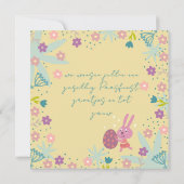 Paashaasje met chocolade ei karte (Rückseite)