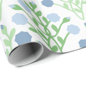 Pabla-Blütengitter in Schiefer und Grün Geschenkpapier (Rolleneckpunkt)