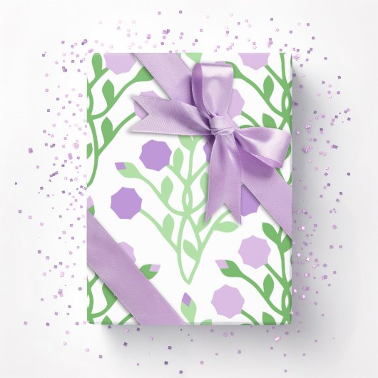 Pabla Petal Lattice in Lilac and Green Geschenkpapier
