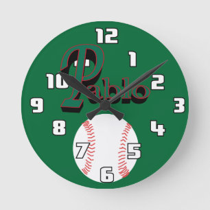 Pablo Baseballuhr Runde Wanduhr