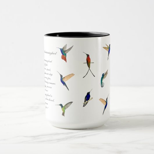 Pablo Neruda Hummingbird Gedicht Tasse (Zentrum)