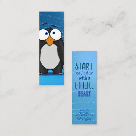 Pablo Pinguin, Glückskarten Mini Visitenkarte (Vorne/Hinten)