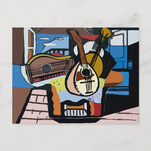 Pablo Strings Abstrakt Postkarte (Vorderseite)