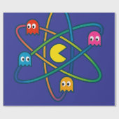 Pac-Atomic Universum – Retro-Gaming-Kunstaufkleber Geschenkpapier (Flach)