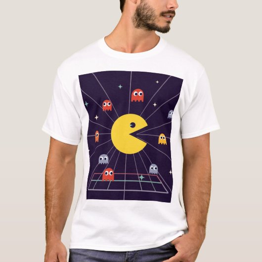 Pac-Man Space T-Shirt – Retro Arcade Gaming Tee (Vorderseite)