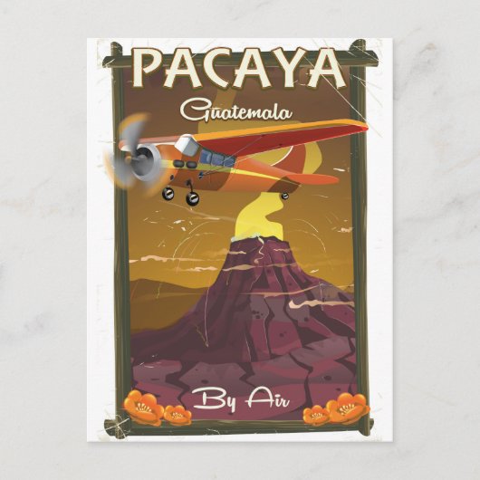 Pacaya Vulkan Guatemala Reiseplakat Postkarte (Vorderseite)